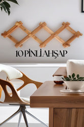 10 Pinli Ahşap Akordiyon Askı Paganelli Design 19403